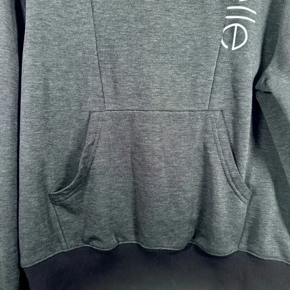 Oiselle Heather Charcoal Hoodie with Logo - Picture 9 of 11